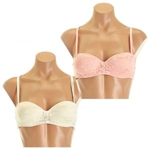Rene Rofe Convertible Lightly Padded Lace Bra (Pack of 2 bras)